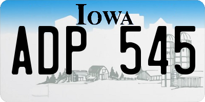 IA license plate ADP545