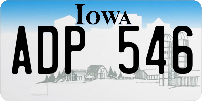 IA license plate ADP546