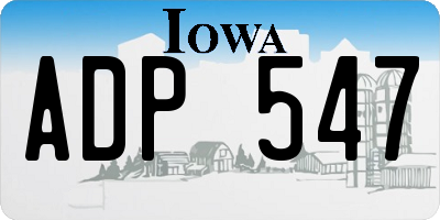 IA license plate ADP547