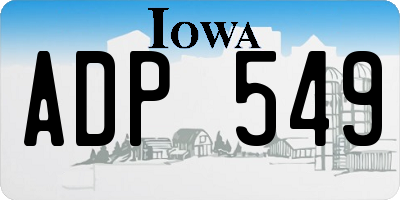 IA license plate ADP549