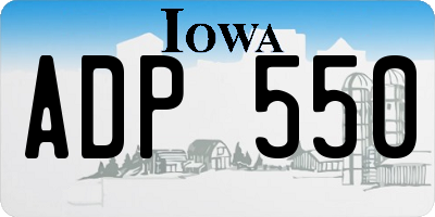 IA license plate ADP550
