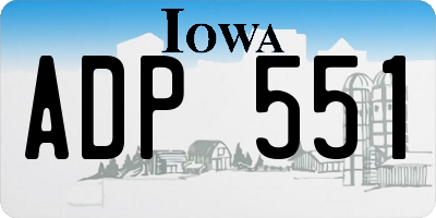 IA license plate ADP551