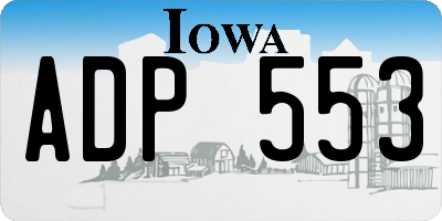 IA license plate ADP553