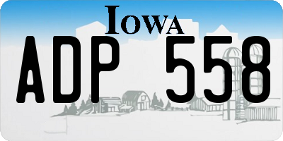 IA license plate ADP558