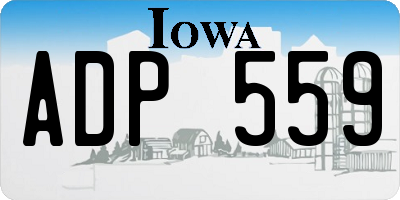 IA license plate ADP559