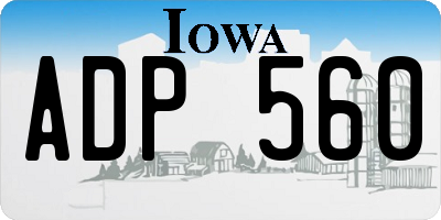 IA license plate ADP560