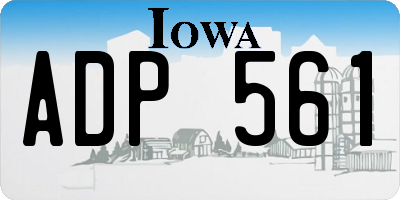 IA license plate ADP561