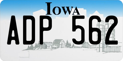 IA license plate ADP562