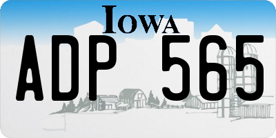 IA license plate ADP565