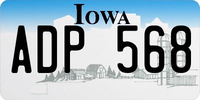 IA license plate ADP568