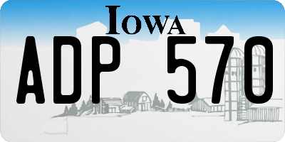 IA license plate ADP570