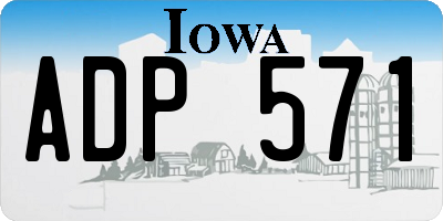 IA license plate ADP571