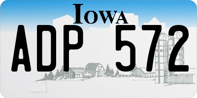 IA license plate ADP572