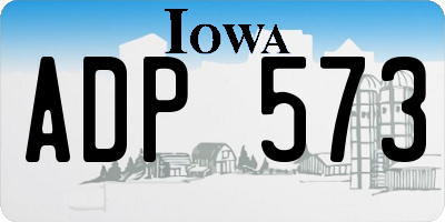 IA license plate ADP573