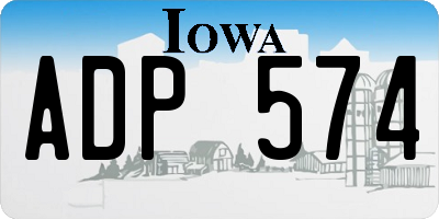 IA license plate ADP574