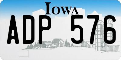 IA license plate ADP576