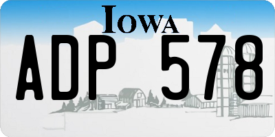 IA license plate ADP578