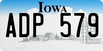 IA license plate ADP579