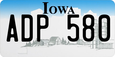 IA license plate ADP580