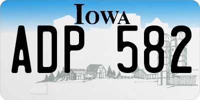 IA license plate ADP582