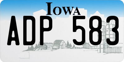 IA license plate ADP583
