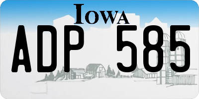 IA license plate ADP585