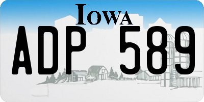IA license plate ADP589
