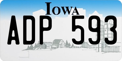 IA license plate ADP593
