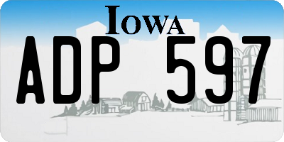 IA license plate ADP597