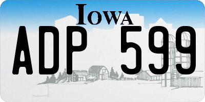 IA license plate ADP599
