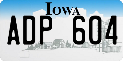 IA license plate ADP604