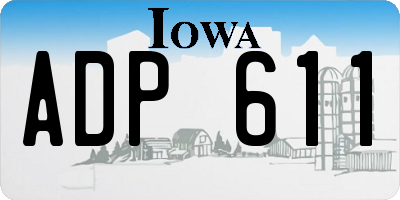 IA license plate ADP611