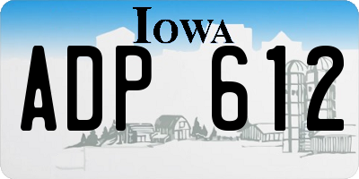 IA license plate ADP612