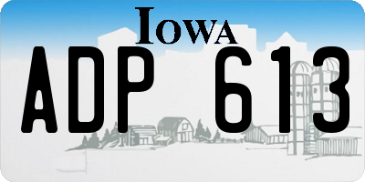 IA license plate ADP613