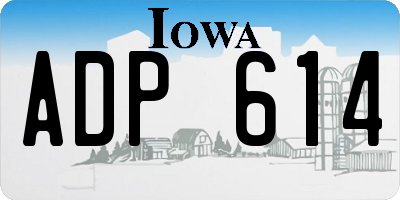 IA license plate ADP614
