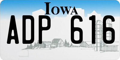 IA license plate ADP616