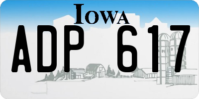 IA license plate ADP617