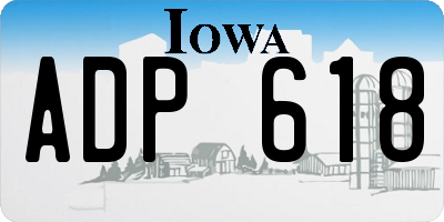 IA license plate ADP618
