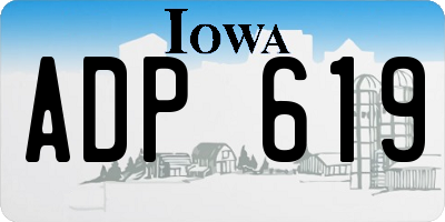 IA license plate ADP619