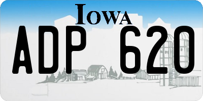 IA license plate ADP620
