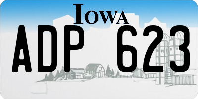 IA license plate ADP623