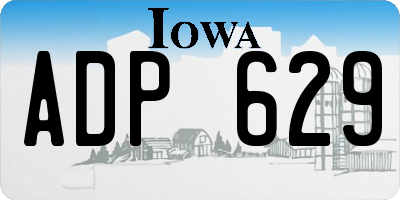IA license plate ADP629