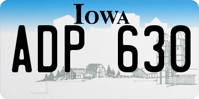 IA license plate ADP630