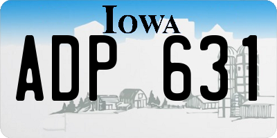 IA license plate ADP631