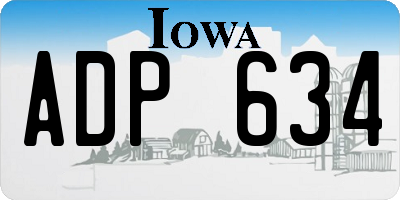 IA license plate ADP634