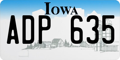 IA license plate ADP635