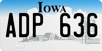 IA license plate ADP636