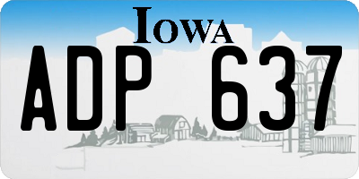 IA license plate ADP637