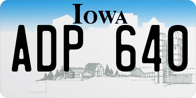 IA license plate ADP640