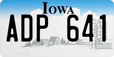 IA license plate ADP641